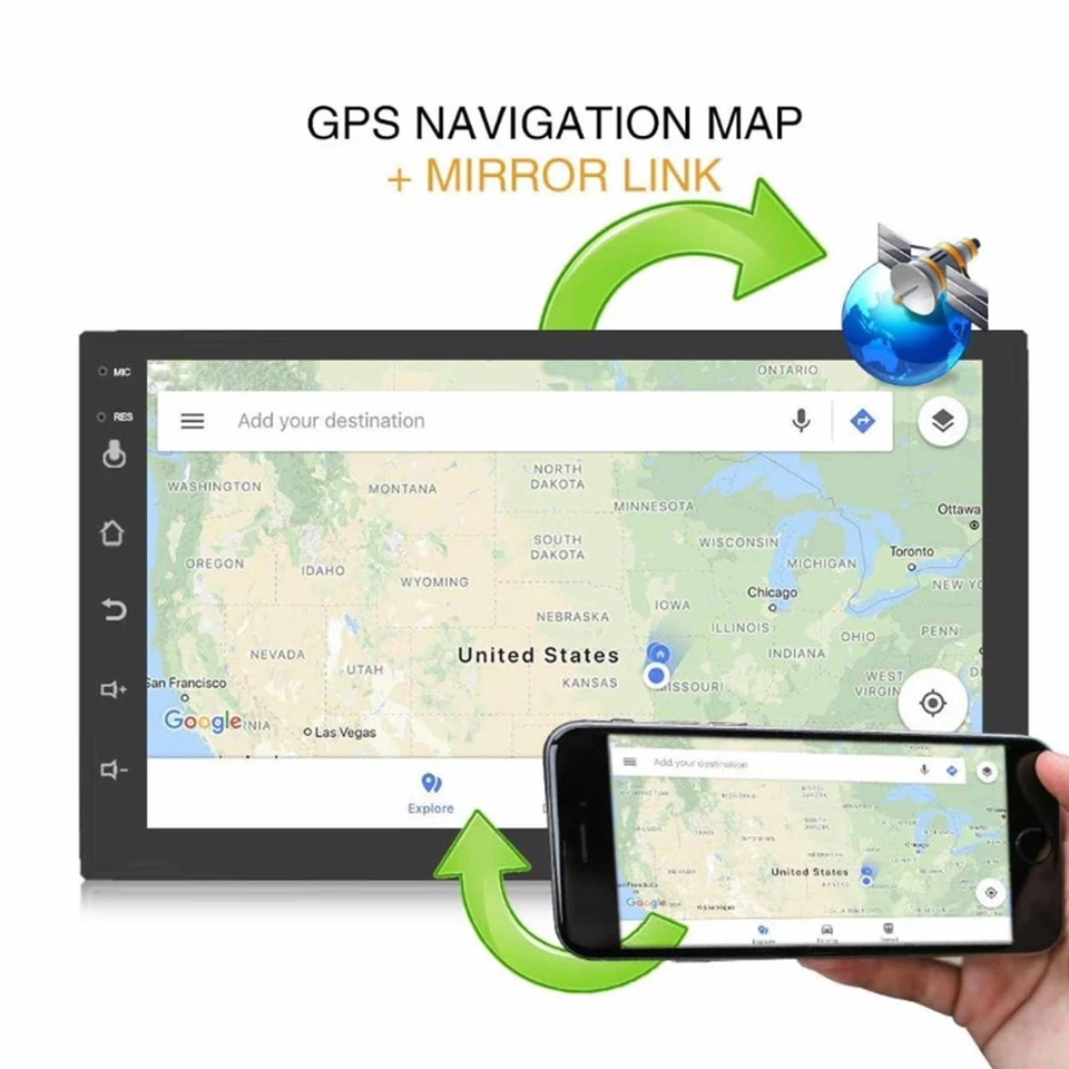 Stereo Android 7" 2 Din Universale Navigatore GPS Mirror Link Radio Computer - Bild 2 von 4