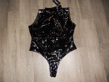 womans plus size vinyl backless bodysuit pretty little thing