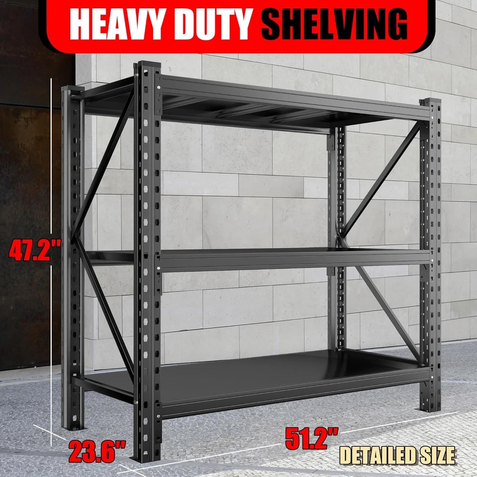 Estantes de almacenamiento de garaje de metal, estante de gran capacidad, estantería de metal de alta resistencia Foto 2 de 4