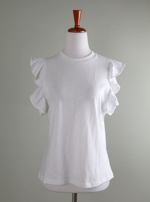 #ad SUNDANCE Catalog NWT Bishop Young Uptown Ruffle Sleeve Tee Top Size Small $19.99