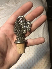 Vtg Godinger Silver Plated Wine Bottle Holder Cap Holder Grape Vine and Cork