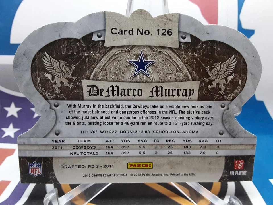 🏈2012 Crown Royale Die-Cut Holo Silver 016/149 DeMarco Murray #126 - Image 2 of 2