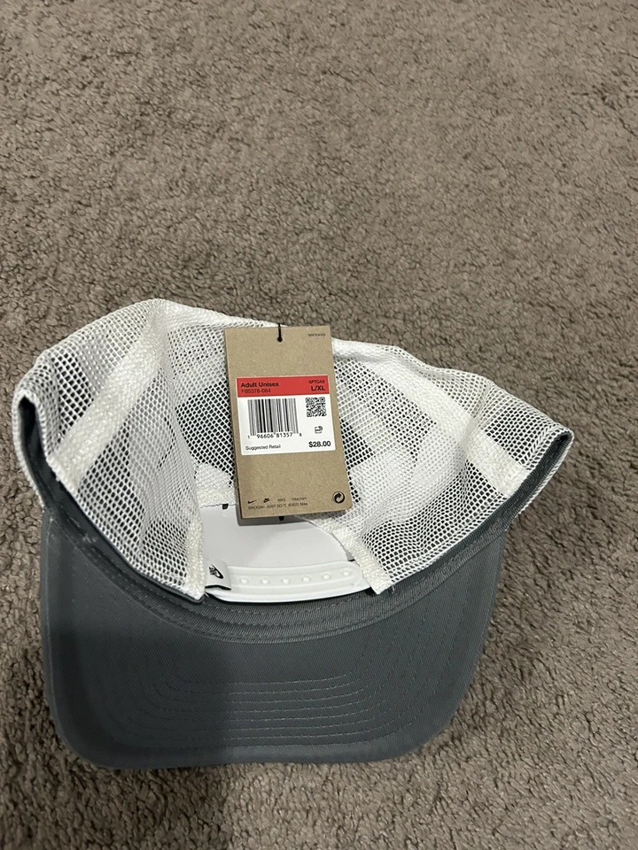 NIKE Rise Structured Trucker Cap Hat Smoke Grey Size L/XL Unisex FB5378-084 NWT - Image 3 of 3
