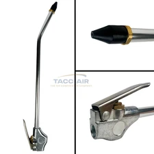 12" Inch Blow Gun Air Compressor Blowgun Tool 1/4" Rubber Tip Curved Extension