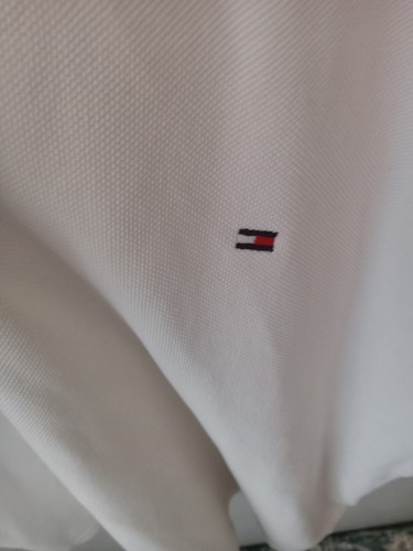 Tommy Hilfiger Polo Mens Large White Short Sleeve 1/4 Button Collared Shirt - Picture 3 of 4