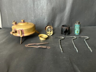 OLD VINTAGE PRIMUS NO.210 BRASS KEROSENE CAMP STOVE WITH ORIGINAL