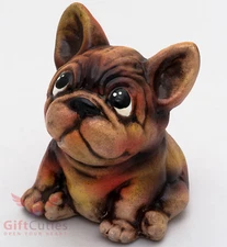 Clay Grog figurine French Bulldog dog souvenir handmade & hand-painted 