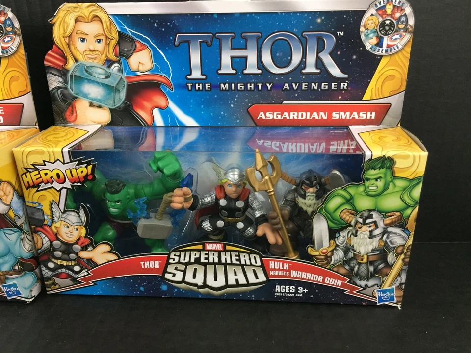 Marvel Super Hero Squad 3-pack LOTE THOR Asgardian Smash Battle in Frozen Land Foto 3 de 4
