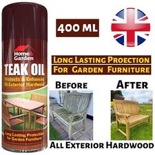 400ml Teak Oil Spray Garden Furniture Hardwood Decking Protection Care