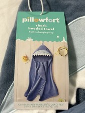 Pillowfort Shark Hooded Towel 25x50 kids bath new w/tags