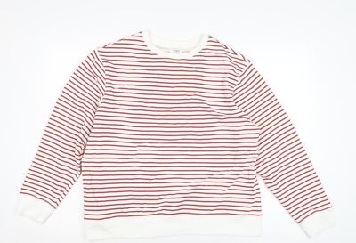 Marks and Spence Damen Pullover Sweatshirt weiß Baumwolle Größe M