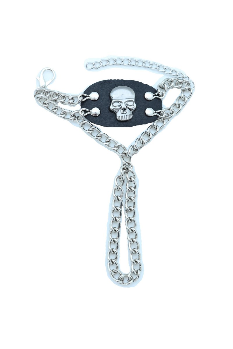 New Women Punk Rock Bracelet Silver Metal Hand Chain Skull New Women Punk Rock Bracelet Silver Metal Hand Chain Skull