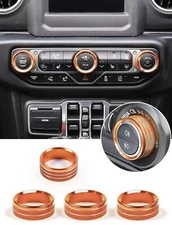 Car HVAC Climate Control Panel Knob Trim Kit Light Switch Cover Air Conditioner