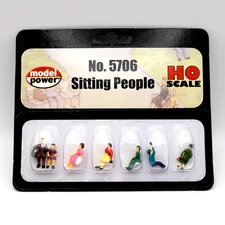 HO Scale NEW Model Power Hand Painted Sitting Seated People 5706