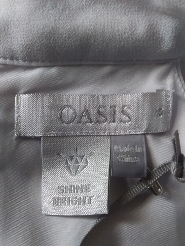 Oasis Grey Pleated Long Halterneck Maxi Dress size 10(Retail Price £85 BNWT) - Picture 10 of 11