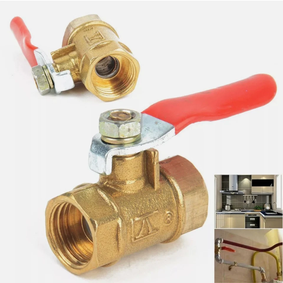 BSP Brass Lever Ball Valve Full Flow Ball Valve 1/4" 3/8" 1/2" 3/4" Female/Male - Image 2 of 4