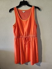Gap Dress Womens Small Coral Neon Tank Top Knee Length Lightweight Summer Style