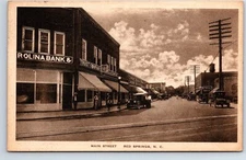 Postcard North Carolina Red Springs Main Street Carolinal Bank & Trust Co