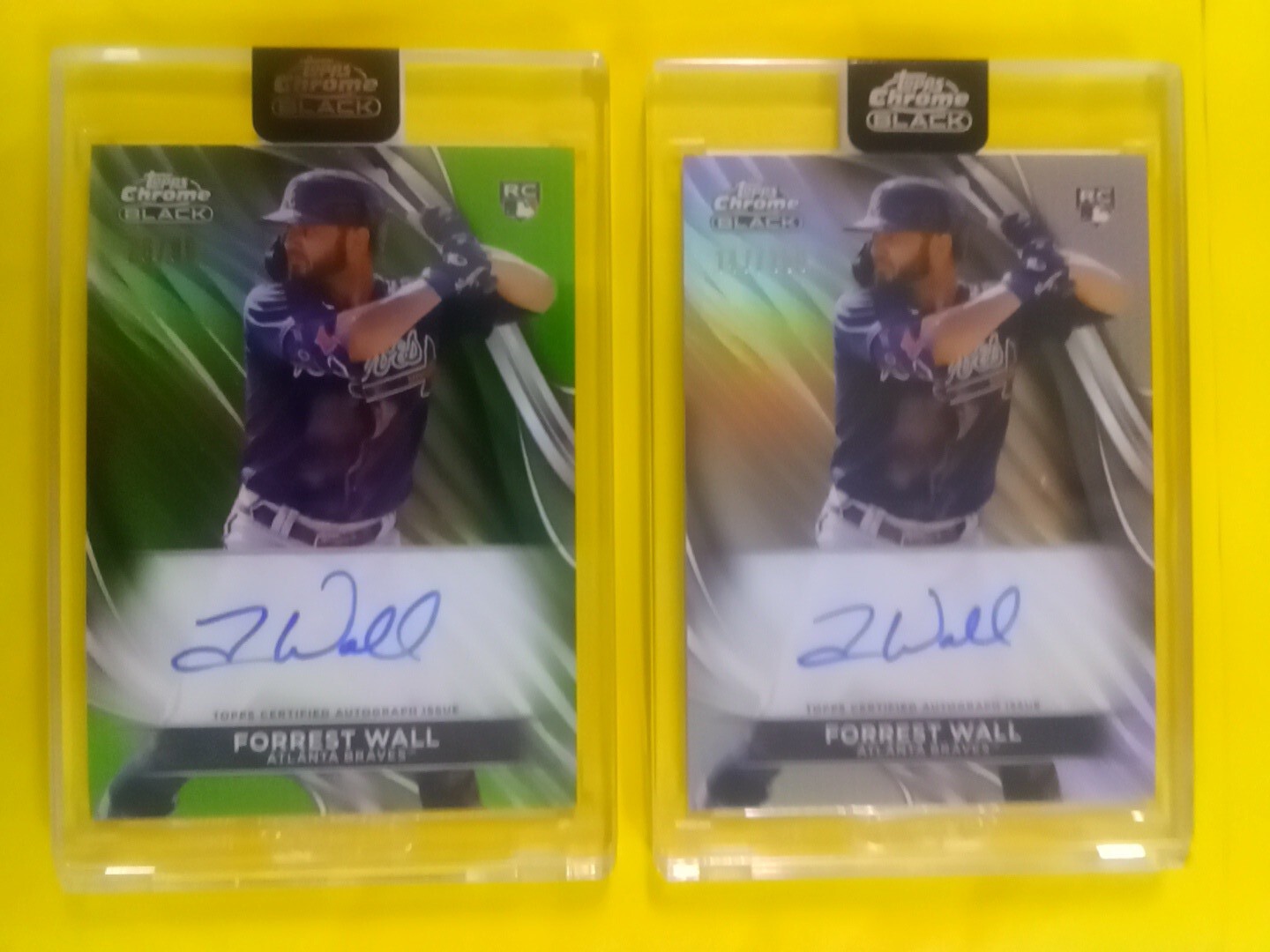 Forrest Wall 2024 Topps Chrome Black GREEN Rookie Auto #26/99 PLUS SP #147/150