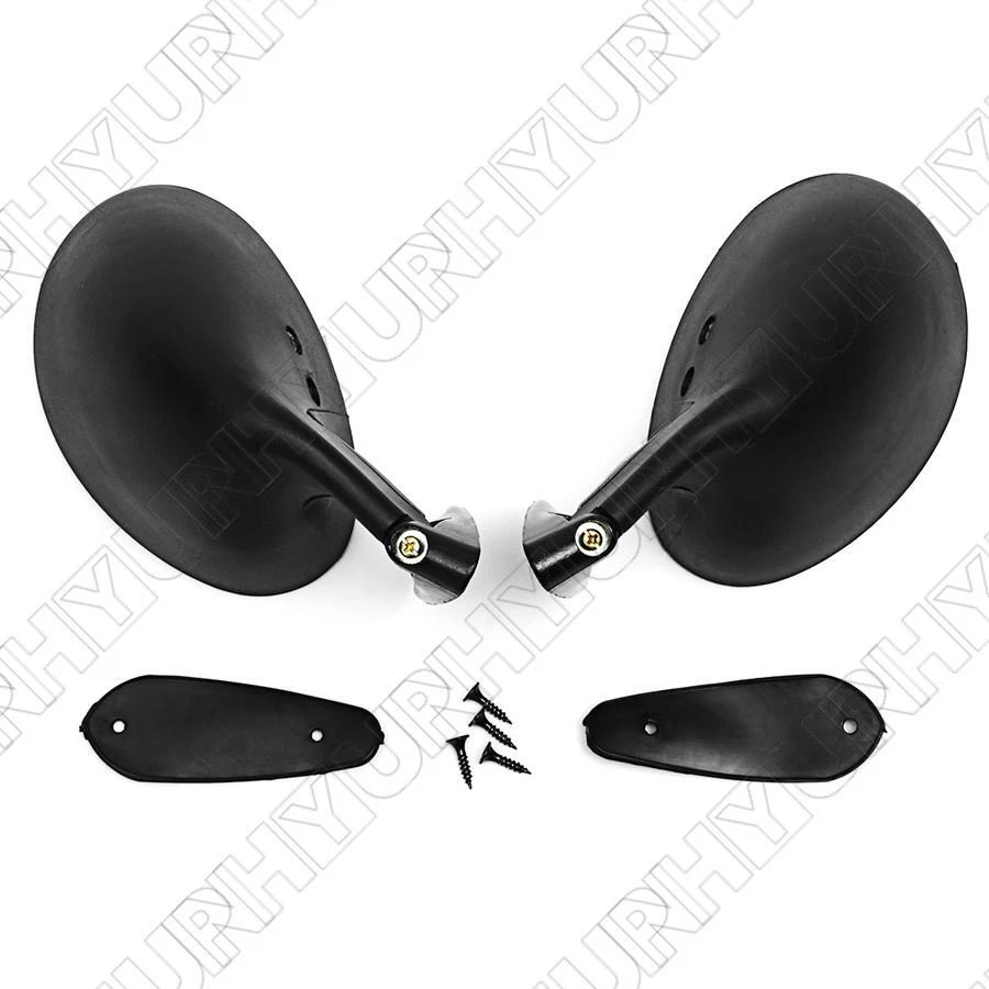 1 par ABS fosco vintage preto carro caminhão esquerda + direita porta lateral asa espelho retrovisor - Imagem 3 de 4