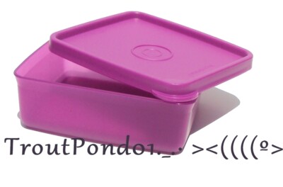 Tupperware Square Away Mini Sandwich Keeper Purple Trinket Box