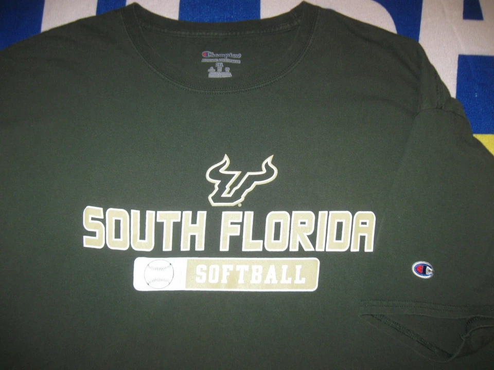 UNIVERSITY of SOUTH FLORIDA Bulls Softball T Shirt 2XL Men's (slim) NCAA USF - Image 2 of 4