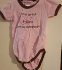 Wee Smiles Pink Brown 100% Cotton Knit Graphic Bodysuit SS Snap Princess 6M — photo 2