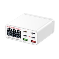 EU Plug Multi-Function 6 Port Desktop Charger With Intelligent Digital Displ HOT