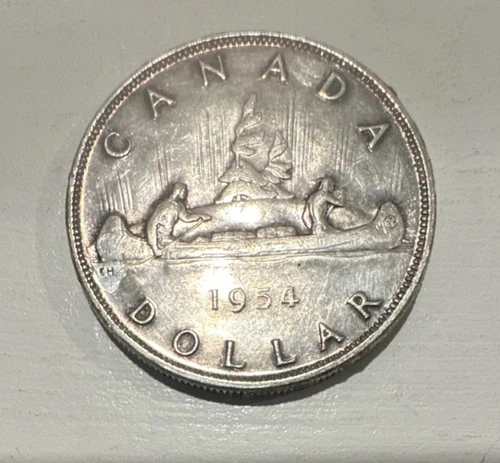 Canada Silver Dollar Coin 1954 Elizabeth II $1 KM#46 0.800 Silver Uncertified
