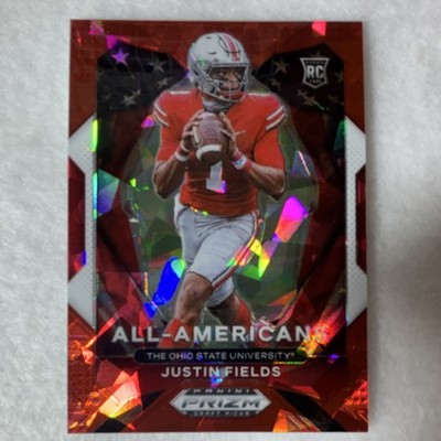 Panini 2021 Prizm Draft Justin Fields Rookie Red Cracked Ice All-Americans #192