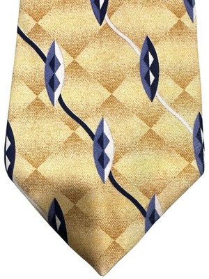Vintage Conte di Milano Silk Tie USA Made Geometric Diamond Pattern 3.25  59.5 