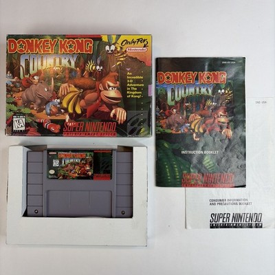 Donkey Kong Country Super Nintendo SNES In Box W Manual AUTHENTIC TESTED