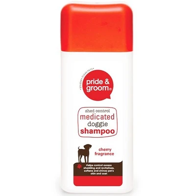 PRIDE & GROOM Itchy Dog Skin Shampoo Antibacterial Antifungal Natural Medicated Shed Control