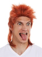 31910FR14B PerüCke Karneval Herren Proll Vokuhila Igel 80Er Jahre Mullet Kup...