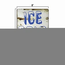 Rustic Vintage "Ice Cold Beer" Metal Sign (Craft Bar/Man Cave)
