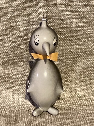 Papillon vintage ornamento pinguino vetro soffiato Italia 6" - Foto 2 di 4