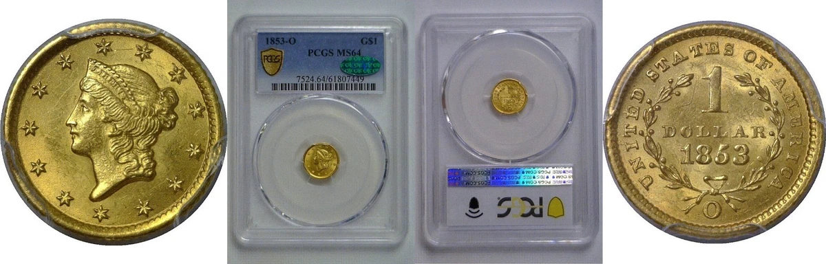 MS 64 Graded 1853 Year US Gold $1 Coins for sale | eBay
