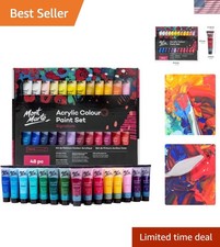 Beginner-Friendly 48 Color Acrylic Paint Set - Waterproof & Fast Drying