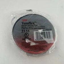 3M Temflex Rubber Splicing Tape 34 Inch x 22 Ft Black Insulating Electrical New