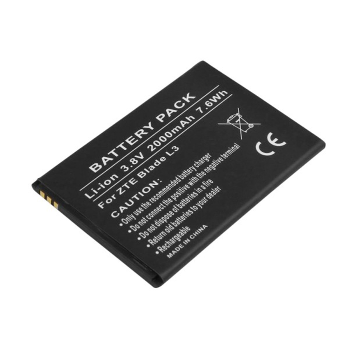 Batterie ZTE Blade L3 pour remplacer une batterie usée et retrouver 7.6Wh