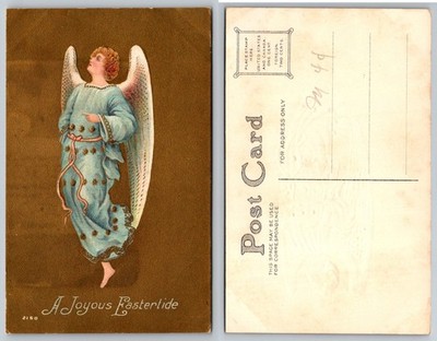 Vintage Embossed Easter Angel Postcard - A Joyous Eastertide