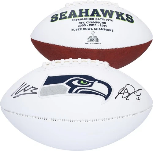 Sam Darnold and Kenneth Walker Seattle Seahawks Signed Franklin Panel Football