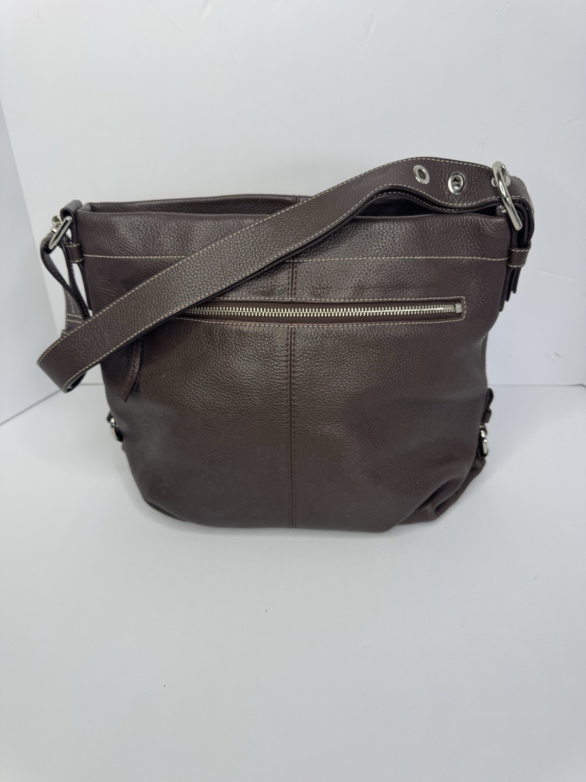 Coach Duffle Leather Convertible Bag Crossbody Purse F15064 Brown