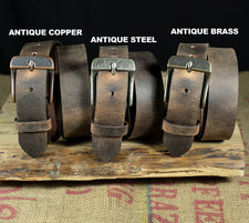 Handmade Full Grain Buffalo Leather Belt 1.5 Crazy Horse USA Made Work Belt