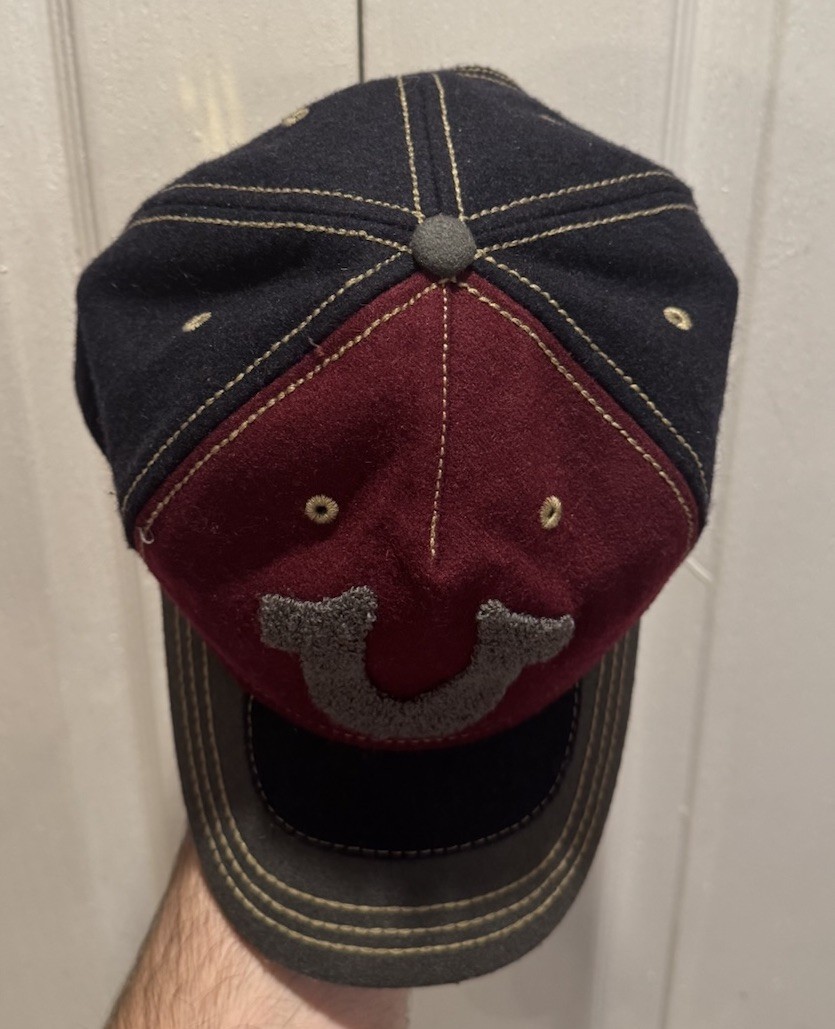 RARE Vintage 2000s True Religion Embroidered Classic Logo Patchwork Wool Hat image 7