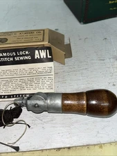 Vintage C. A. Myers Co. Famous Lock Stitch Sewing Awl in Box w/ Instructions