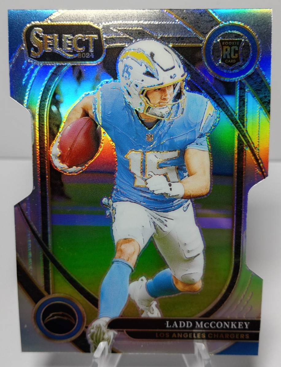 2024 Panini Select - Club Level Ladd McConkey #268 Silver Prizm Die-Cut (RC)