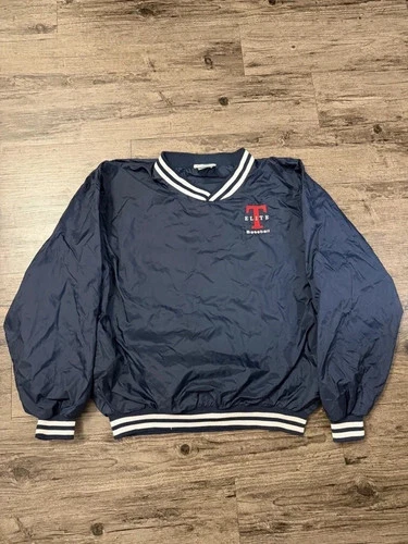 Vintage Augusta Sportswear Elite Baseball Pullover Windbreaker Navy Mens M - product listing photo