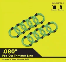 New RYOBI AC0580PCL 0.080 in. x 16 ft. Pre-Cut Spiral Line (10-Piece) 2 x 5 Pack
