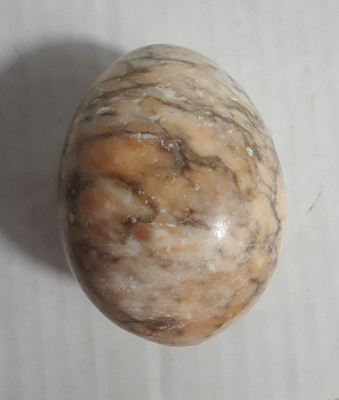 Vintage Alabaster Granite Marble Polished Egg Authentic Made in Italy 2.5 in